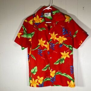 Vintage Hawaiian Red Floral Men's Shirt mens size small
